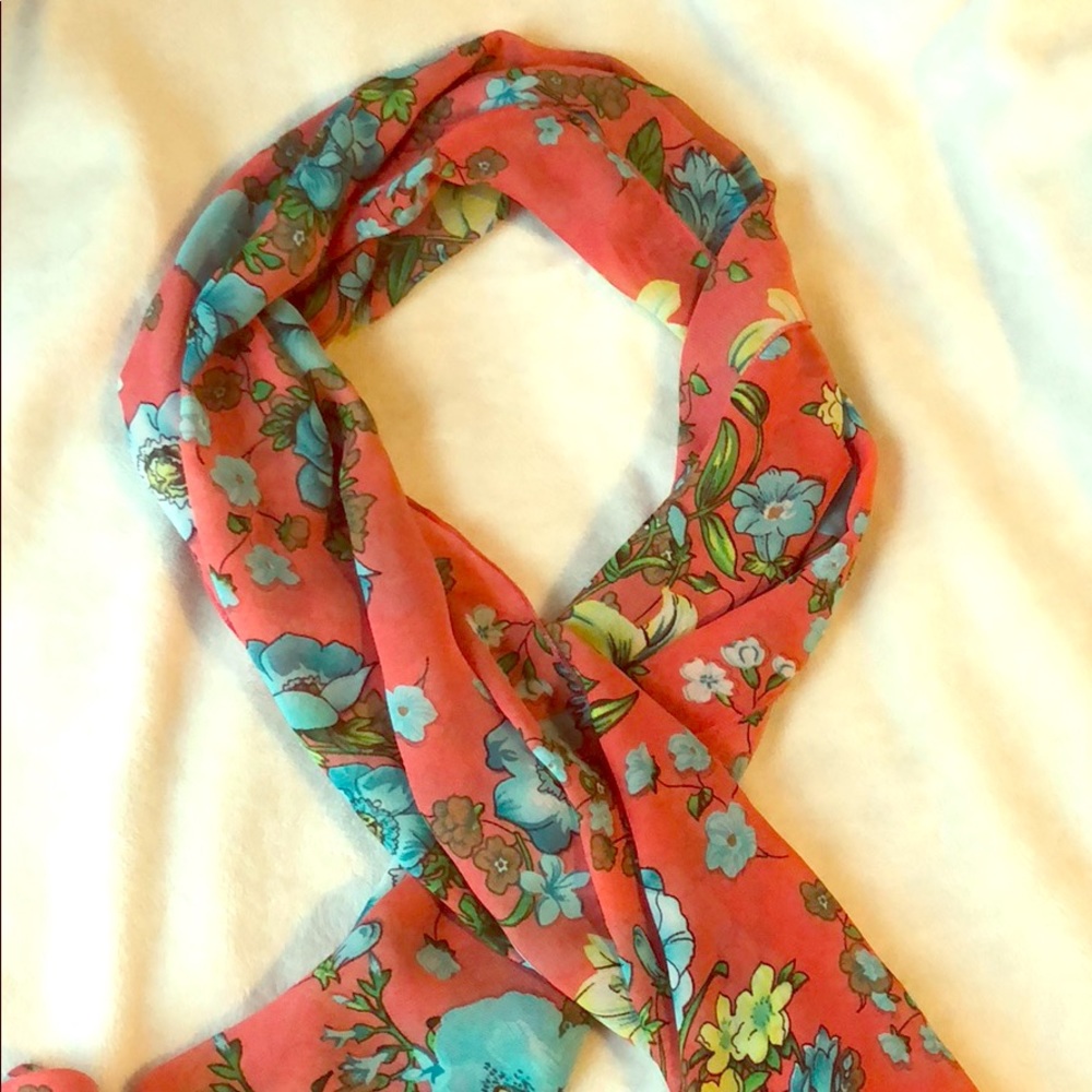 Chiffon floral scarf